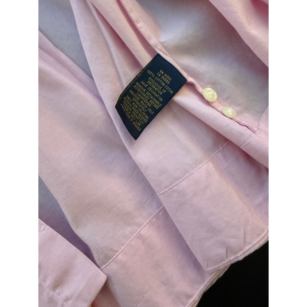 Ralph Lauren Tailored Fit Shirt Dress Womens Size 2 Pink Cotton Preppy Button-Up - Picture 10 of 14